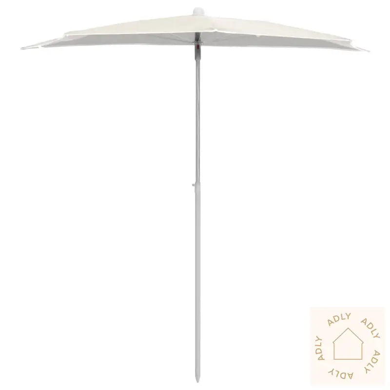 Halvrund Parasoll Med Stang 180X90 Cm Sand