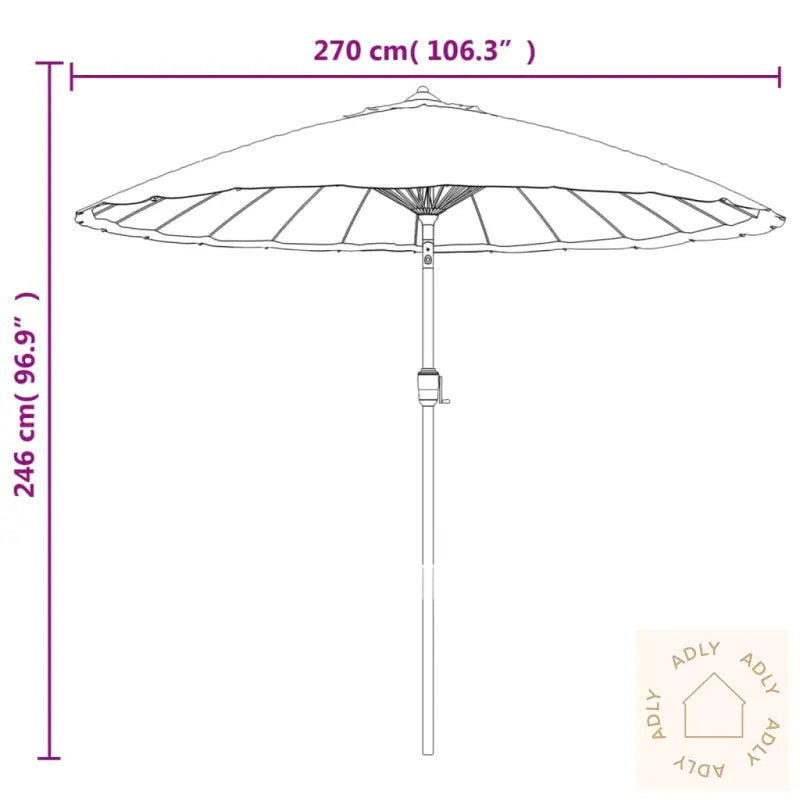 Parasoll Med Aluminiumsstang 270 Cm Asurblå