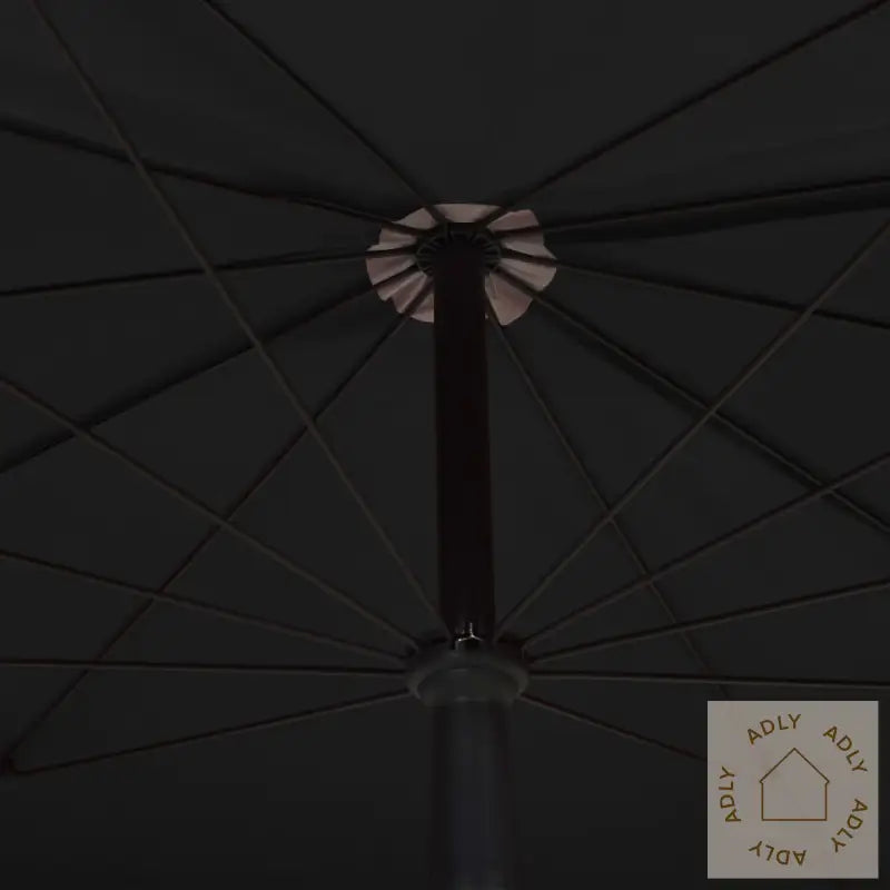 Hageparasoll Med Stang 200X130 Cm Svart