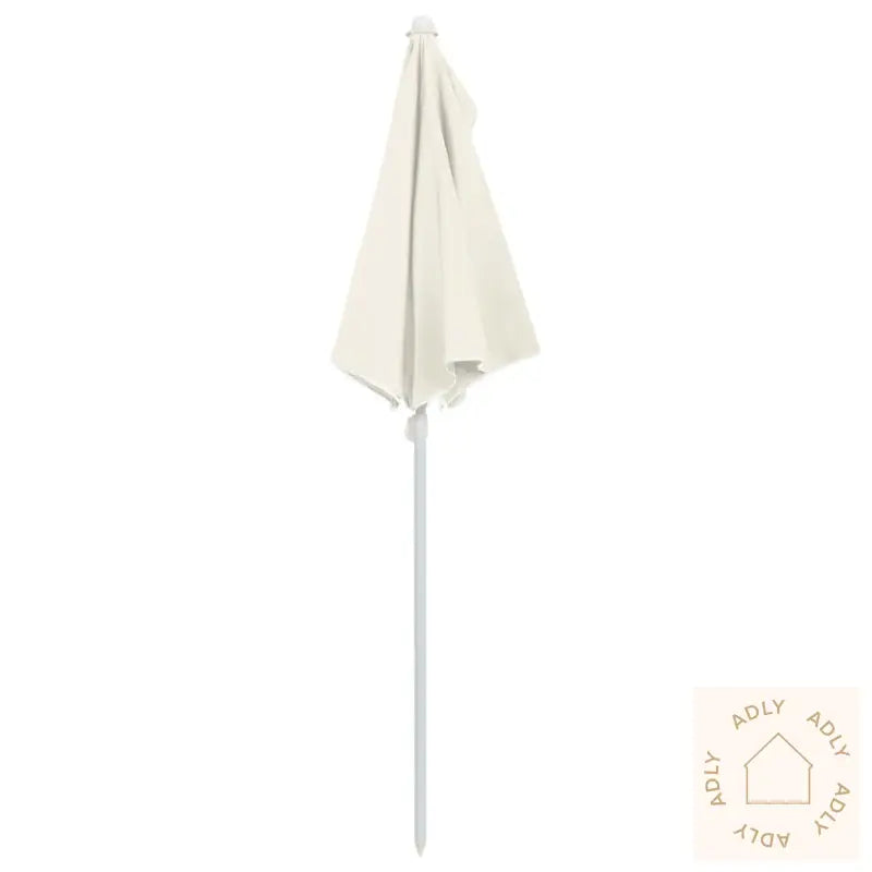 Halvrund Parasoll Med Stang 180X90 Cm Sand