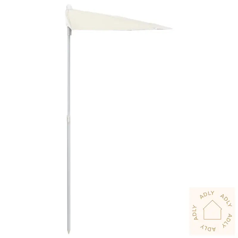 Halvrund Parasoll Med Stang 180X90 Cm Sand