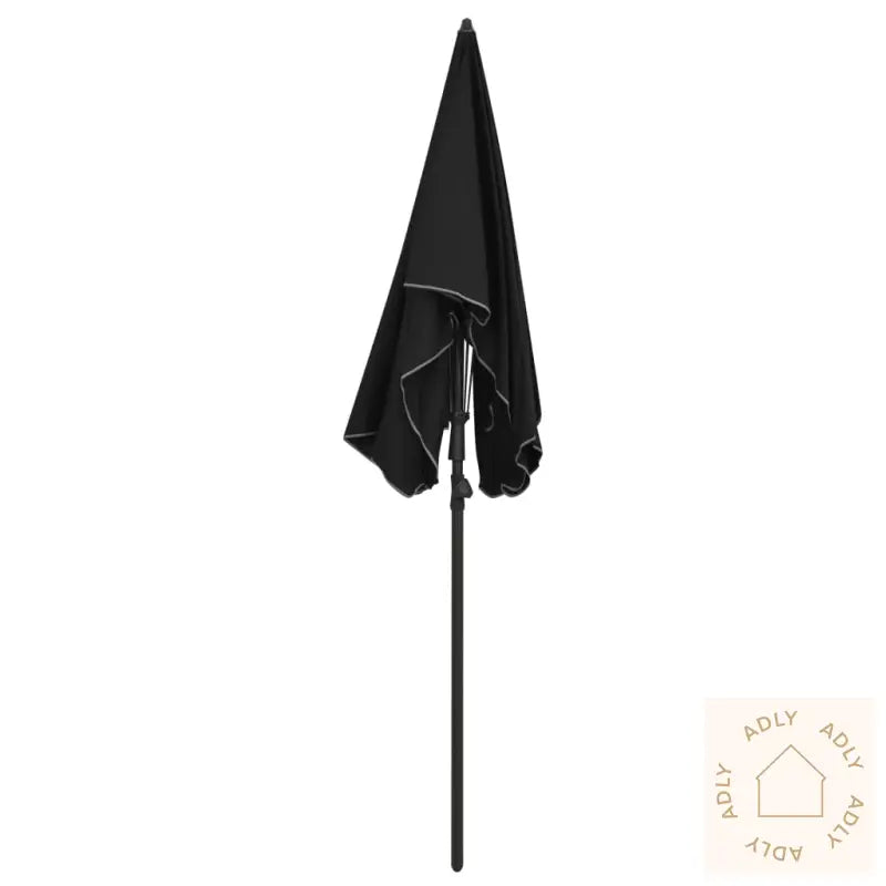 Hageparasoll Med Stang 200X130 Cm Svart