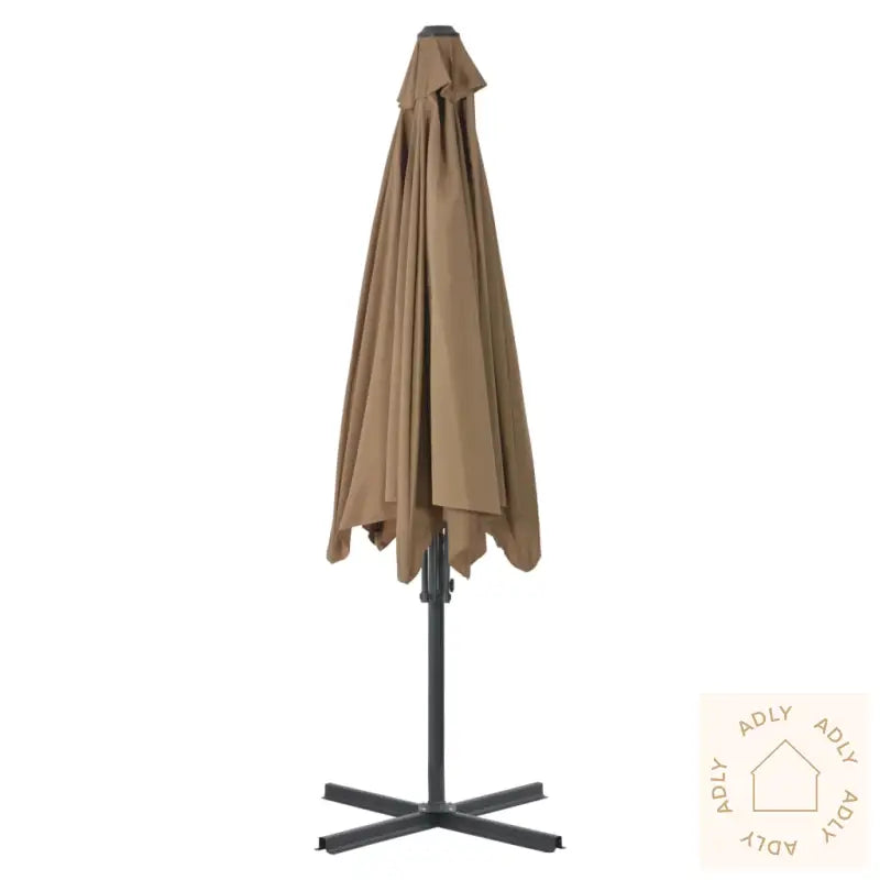 Parasoll Med Stålstang 300 Cm Gråbrun