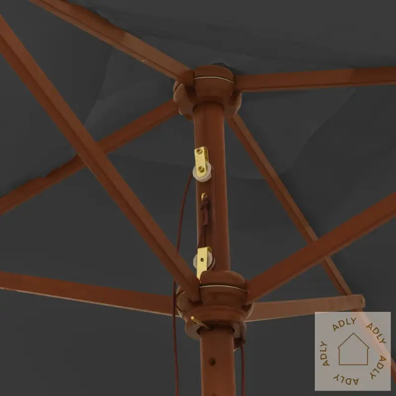 Hageparasoll Med Trestang Antrasitt 198X198X231 Cm