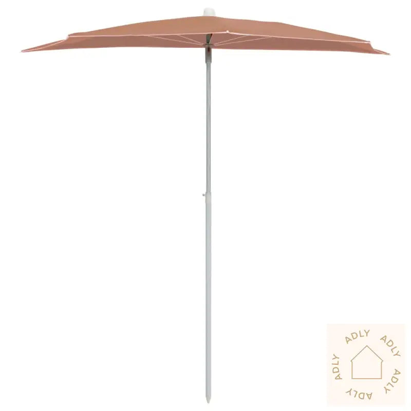 Halvrund Parasoll Med Stang 180X90 Cm Terrakotta