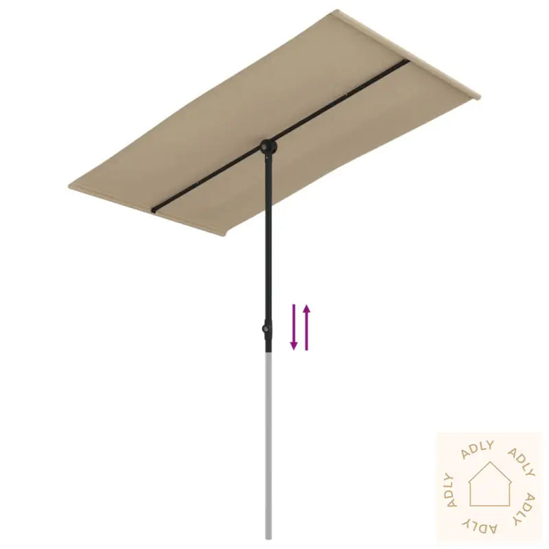 Hageparasoll Med Aluminiumsstang 180X110 Cm Grønn