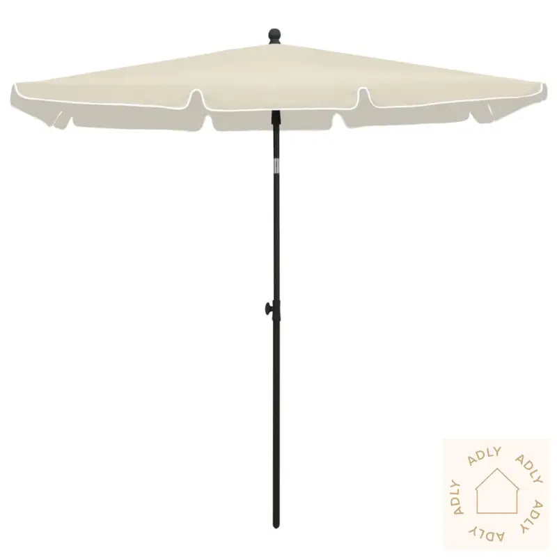 Hageparasoll Med Stang 210X140 Cm Sand