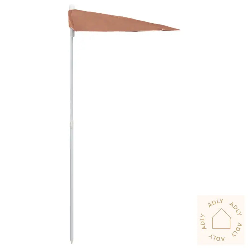 Halvrund Parasoll Med Stang 180X90 Cm Terrakotta