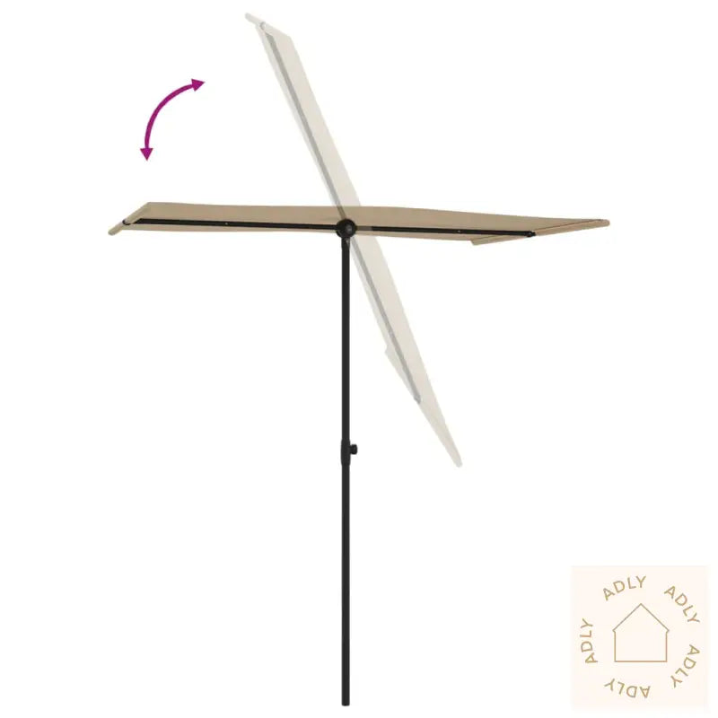 Hageparasoll Med Aluminiumsstang 180X110 Cm Grønn