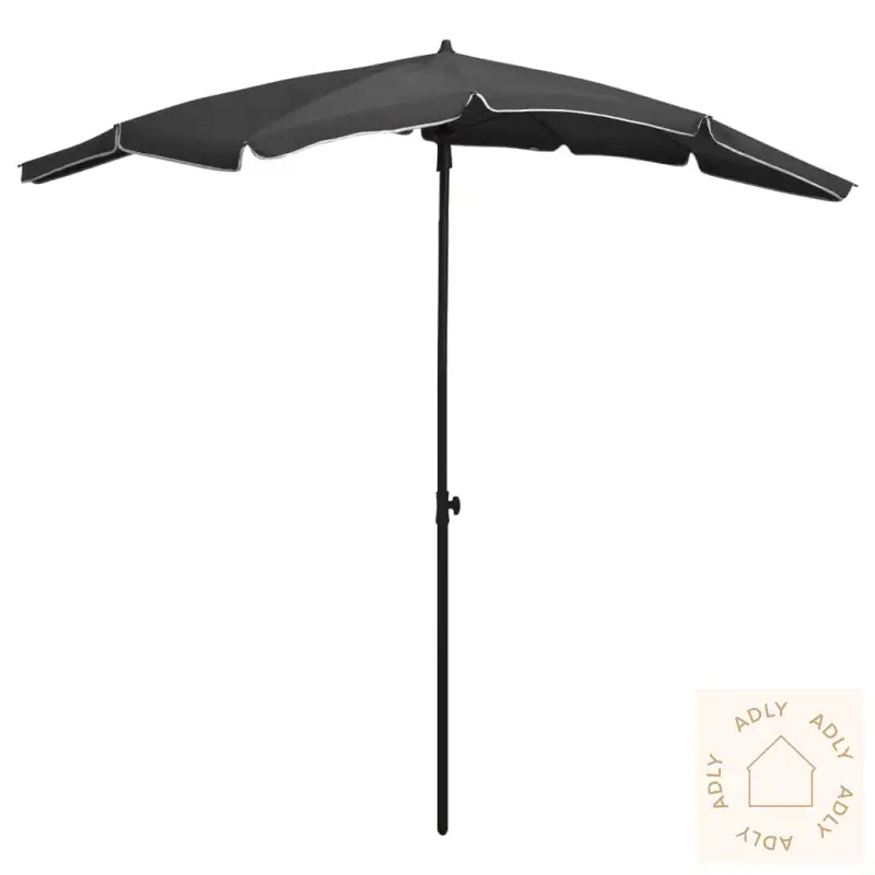 Hageparasoll Med Stang 200X130 Cm Antrasitt