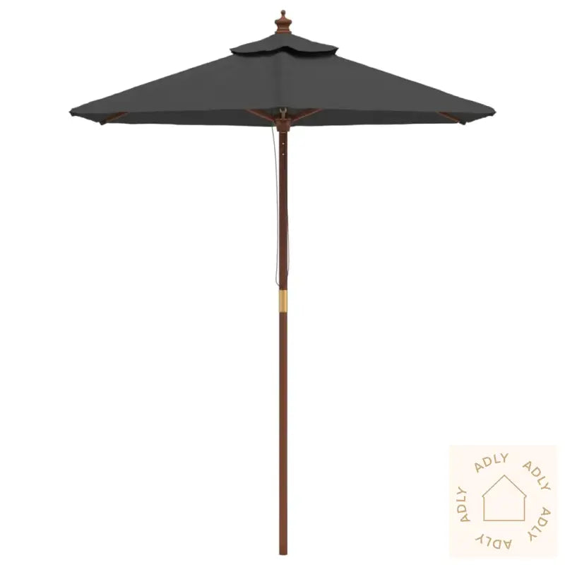 Hageparasoll Med Trestang Antrasitt 196X231 Cm