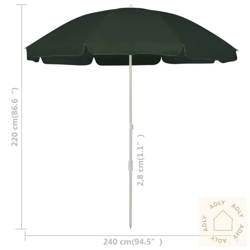 Strandparasoll Grønn 240 Cm