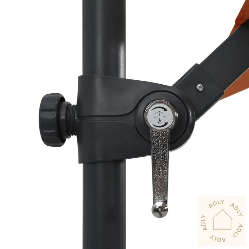 Hengende Hageparasoll Med Led-Lys Terrakotta 250X250 Cm