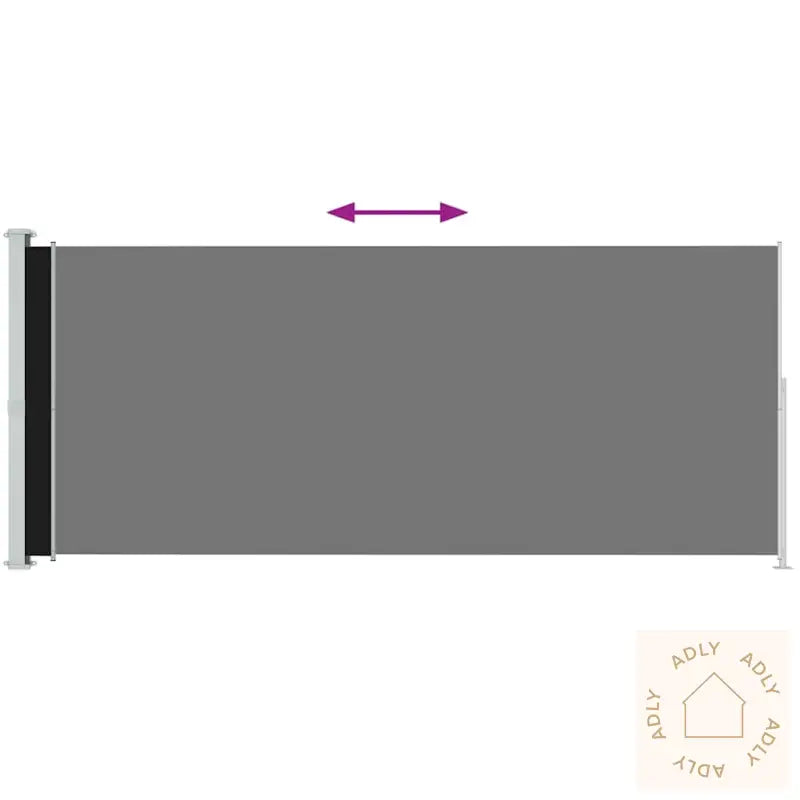Uttrekkbar Sidemarkise 200X500 Cm Svart