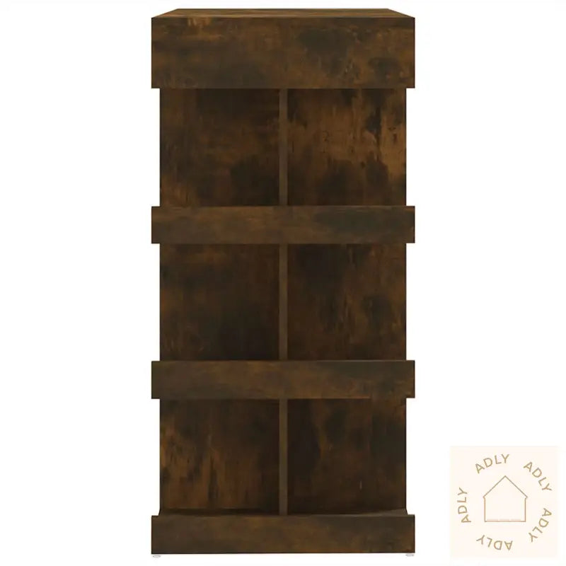 Barbord Med Oppbevaring Røkt Eik 100X50X101,5 Cm Konstruert Tre