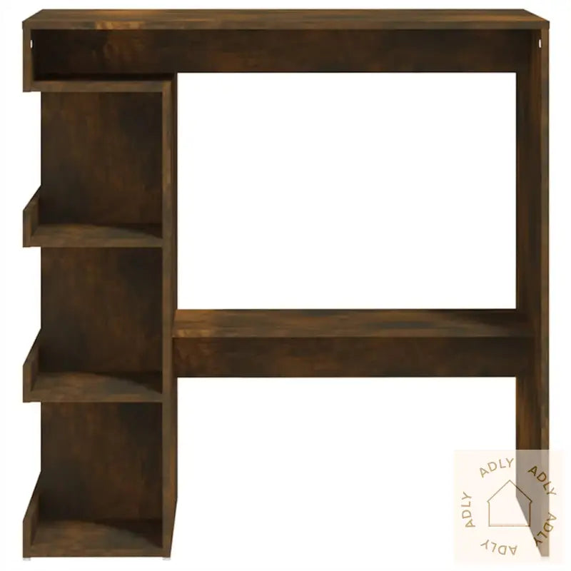 Barbord Med Oppbevaring Røkt Eik 100X50X101,5 Cm Konstruert Tre