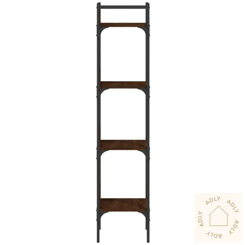 Bokhylle 4 Etasjer Brun Eik 35X30X138,5 Cm Konstruert Tre