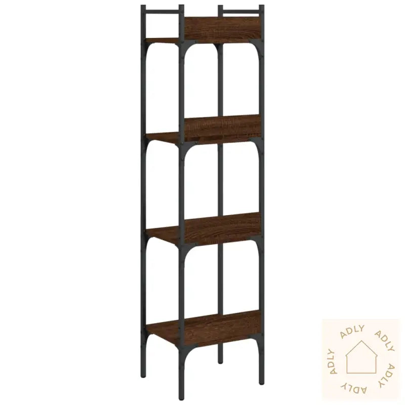 Bokhylle 4 Etasjer Brun Eik 35X30X138,5 Cm Konstruert Tre