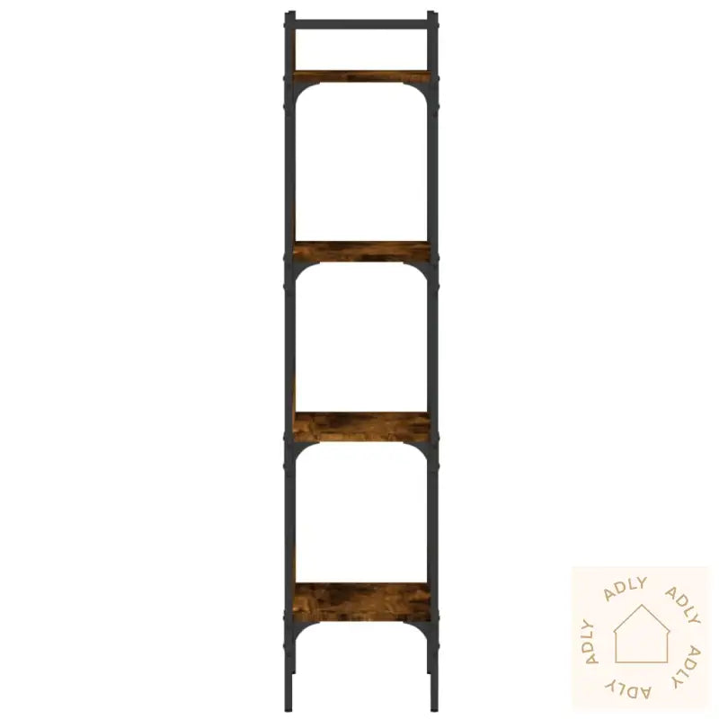 Bokhylle 4 Etasjer Svart 35X30X138,5 Cm Konstruert Tre