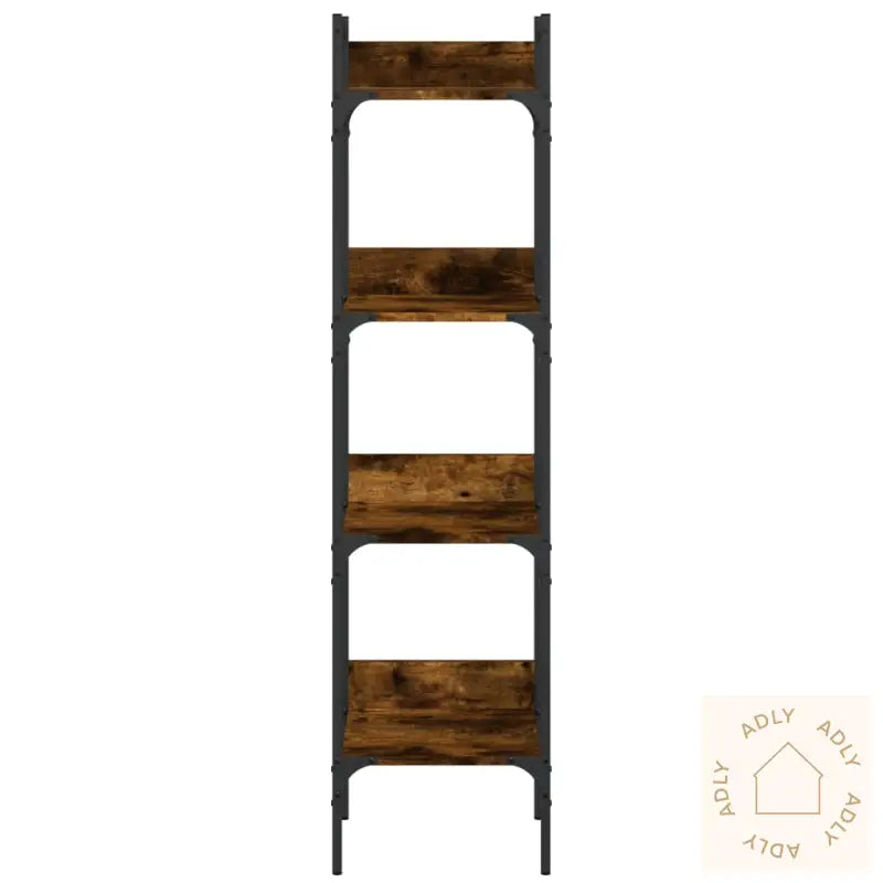 Bokhylle 4 Etasjer Svart 35X30X138,5 Cm Konstruert Tre
