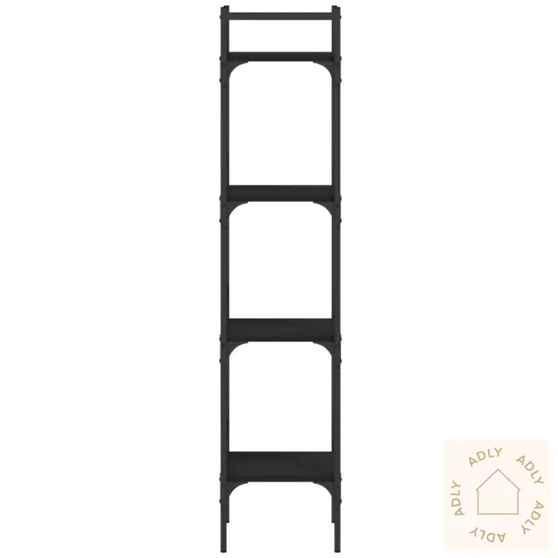 Bokhylle 4 Etasjer Svart 35X30X138,5 Cm Konstruert Tre