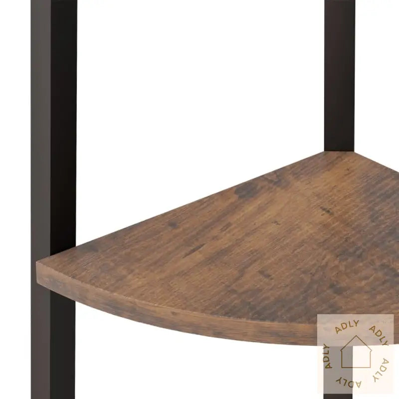 Hjørnehyller 5 Etasjer Mørkebrun Og Svart 45,5X31,5X180 Cm