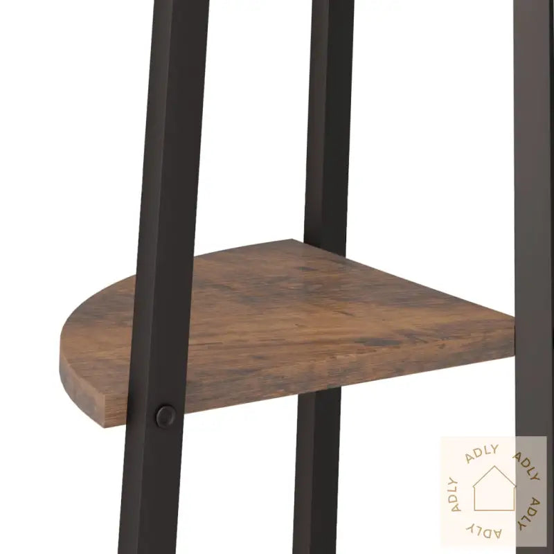 Hjørnehyller 4 Etasjer Mørkebrun Og Svart 45,5X31,5X150 Cm