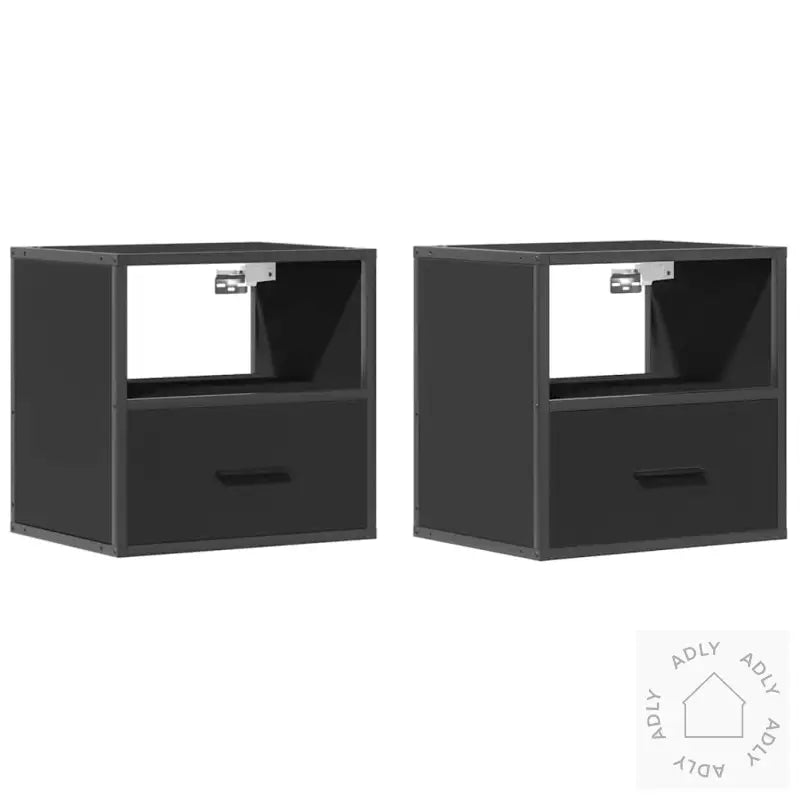 Veggmonterte Nattbord 2 Stk Svart 40X31X39,5 Cm