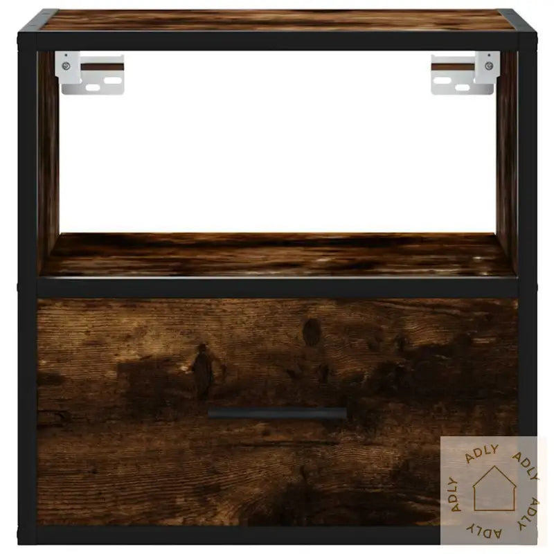 Veggmontert Nattbord Røkt Eik 40X31X39,5 Cm