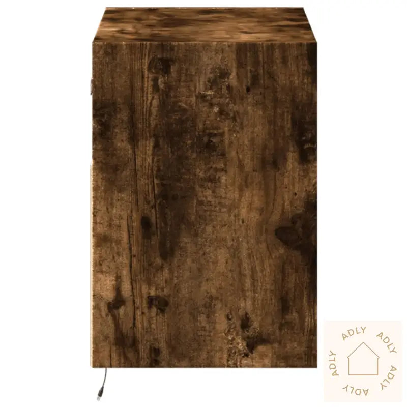 Vegghengt Tv-Benk Med Led Røkt Eik 80X31X45 Cm