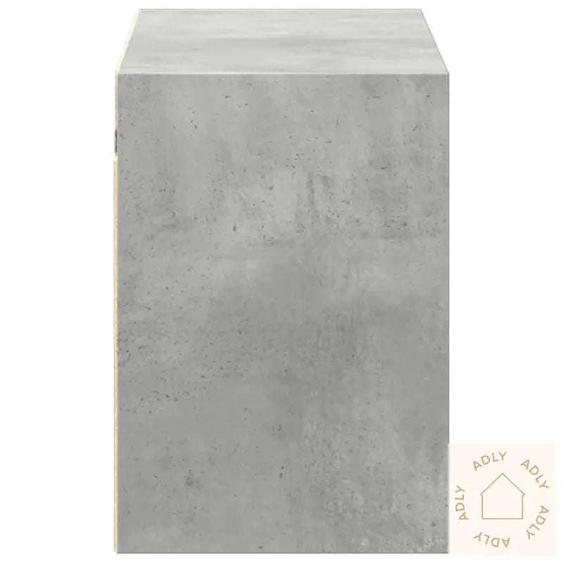 Vegghengt Tv-Benk Med Led-Lys Betonggrå 100X31X45 Cm