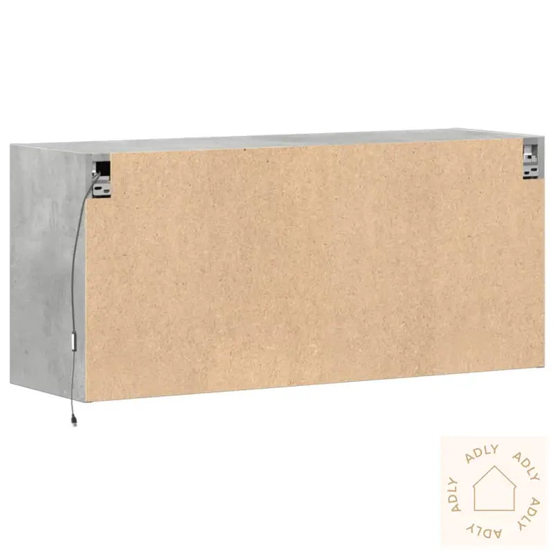 Vegghengt Tv-Benk Med Led-Lys Betonggrå 100X31X45 Cm