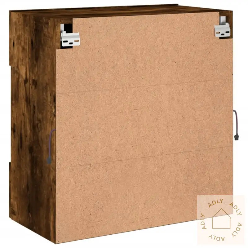 Vegghengt Tv-Benk Med Led-Lys Røkt Eik 58,5X30X60,5 Cm