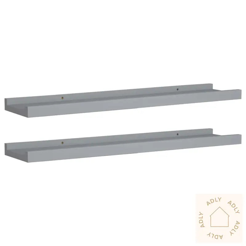 Flytende Vegghyller 2 Stk Grå 60X9X3 Cm Mdf