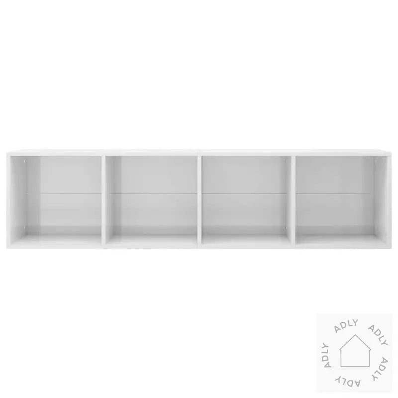 Bokhylle/Tv-Benk Høyglans Hvit 36X30X143 Cm Konstruert Tre