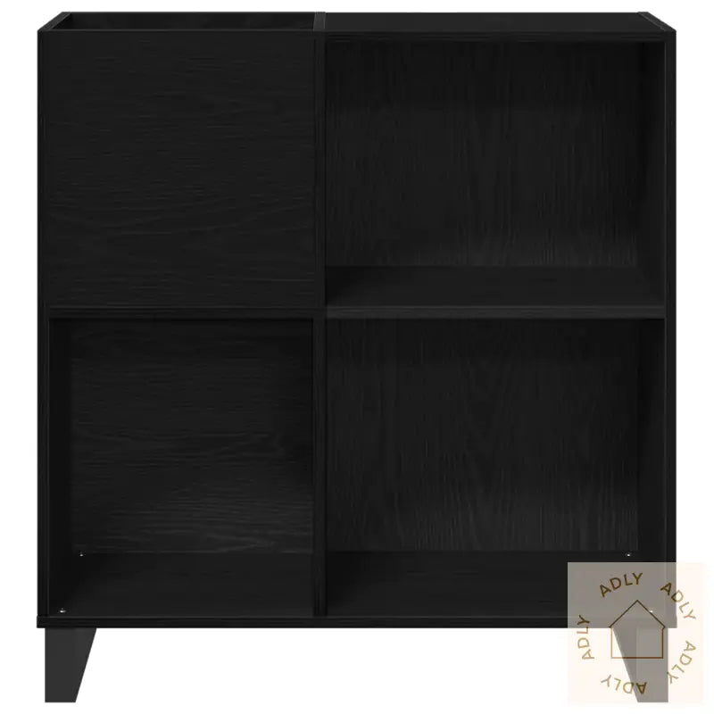 Plateskap Svart Eik 84.5X38X90 Cm Konstruert Tre