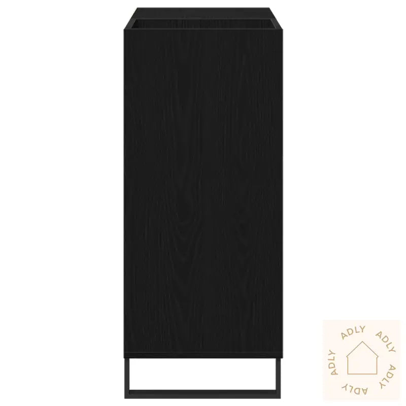 Plateskap Svart Eik 84.5X38X90 Cm Konstruert Tre