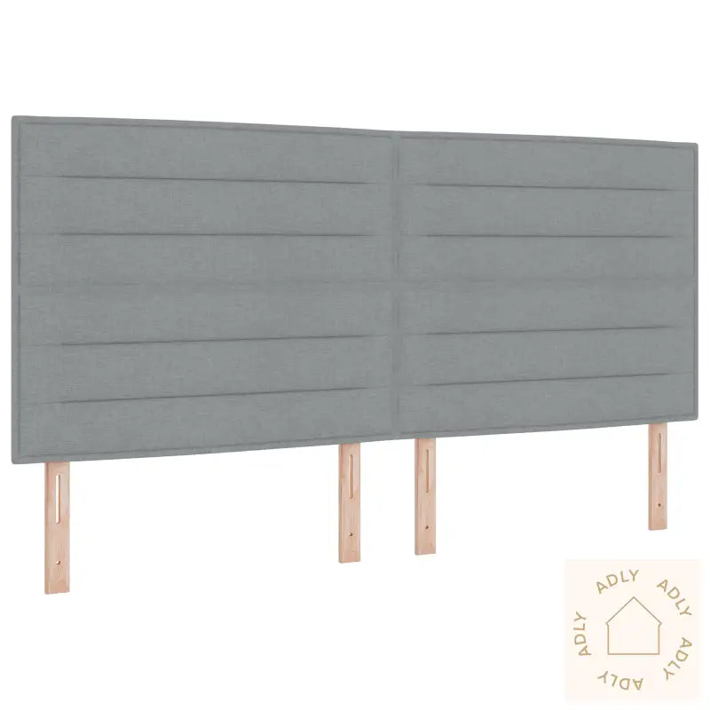 Sengegavl Linjedesign Lys Grå 200 Cm Stoff