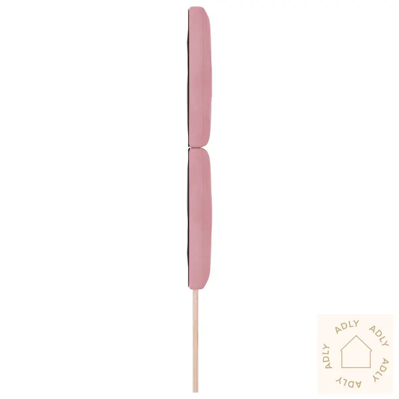 Rosa Fløyels Sengegavl Med Diamantblokker - 80 Cm