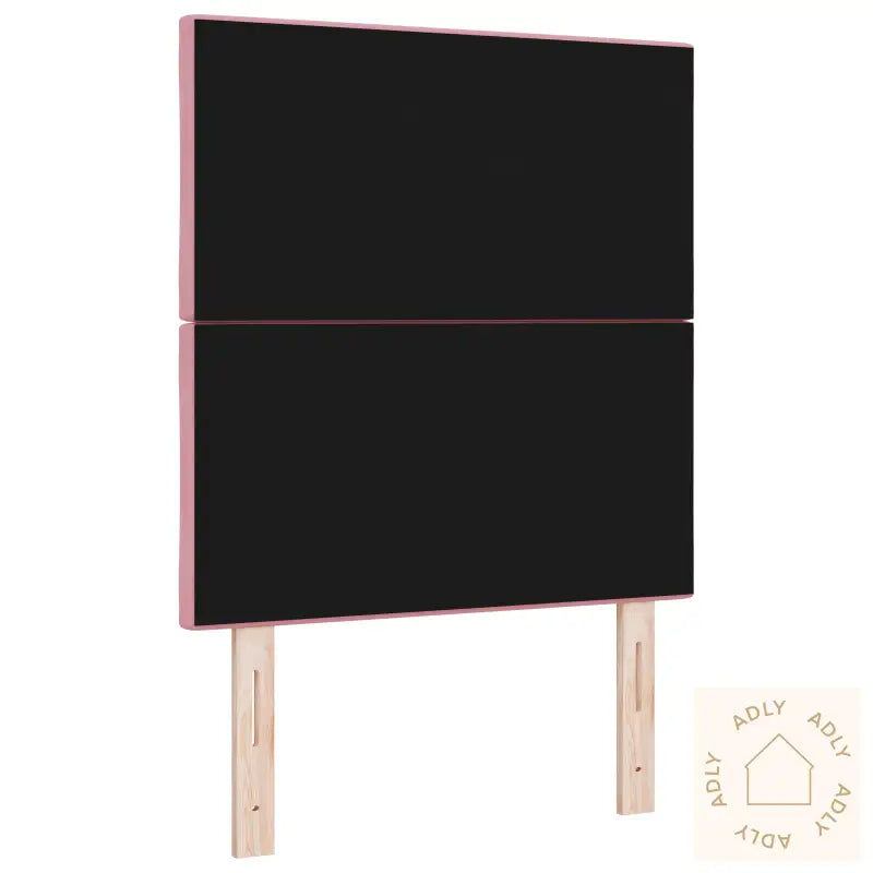Rosa Fløyels Sengegavl Med Diamantblokker - 80 Cm