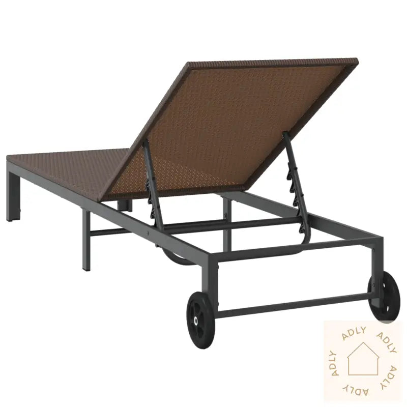 Solseng Med Hjul Brun Poly Rattan