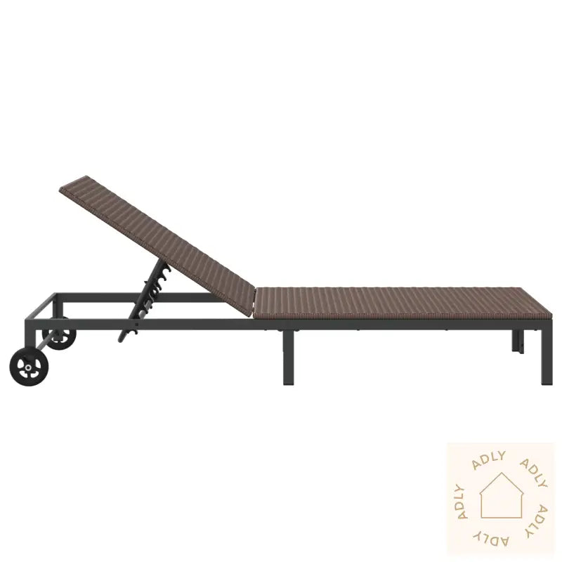 Solseng Med Hjul Brun Poly Rattan