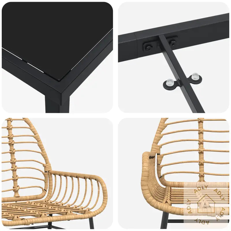 5 Delt Hage Spise Sett Brun Poly Rattan