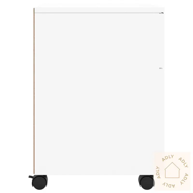 Mobilt Arkivskap Med Hjul Hvit 45X38X54 Cm Konstruert Tre