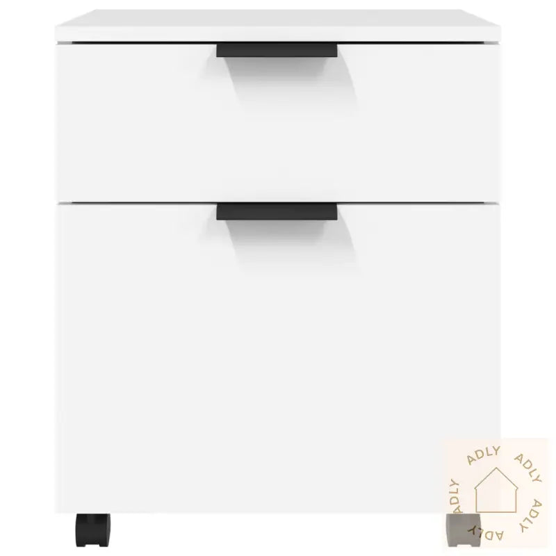 Mobilt Arkivskap Med Hjul Hvit 45X38X54 Cm Konstruert Tre