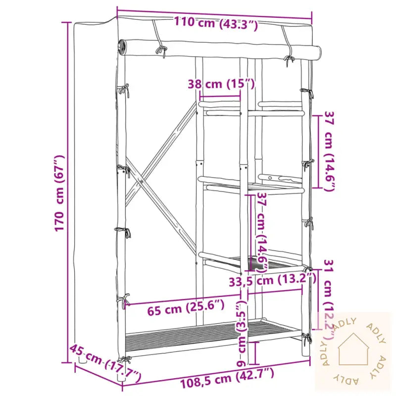 Garderobe 110X45X170 Cm Bambus