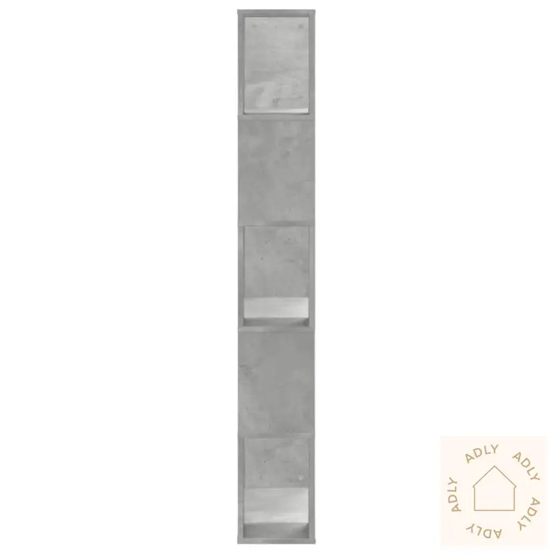 Bokhylle 5 Etasjer Betonggrå 80,5X23,5X162,5 Cm Konstruert Tre