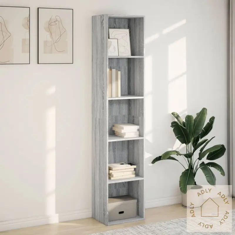 Bokhylle Grå Sonoma 40X30X189 Cm Konstruert Tre