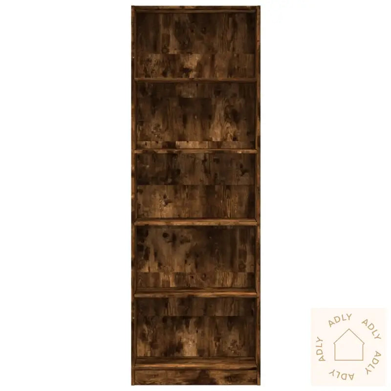 Bokhylle Røkt Eik 60X24X176 Cm Konstruert Tre