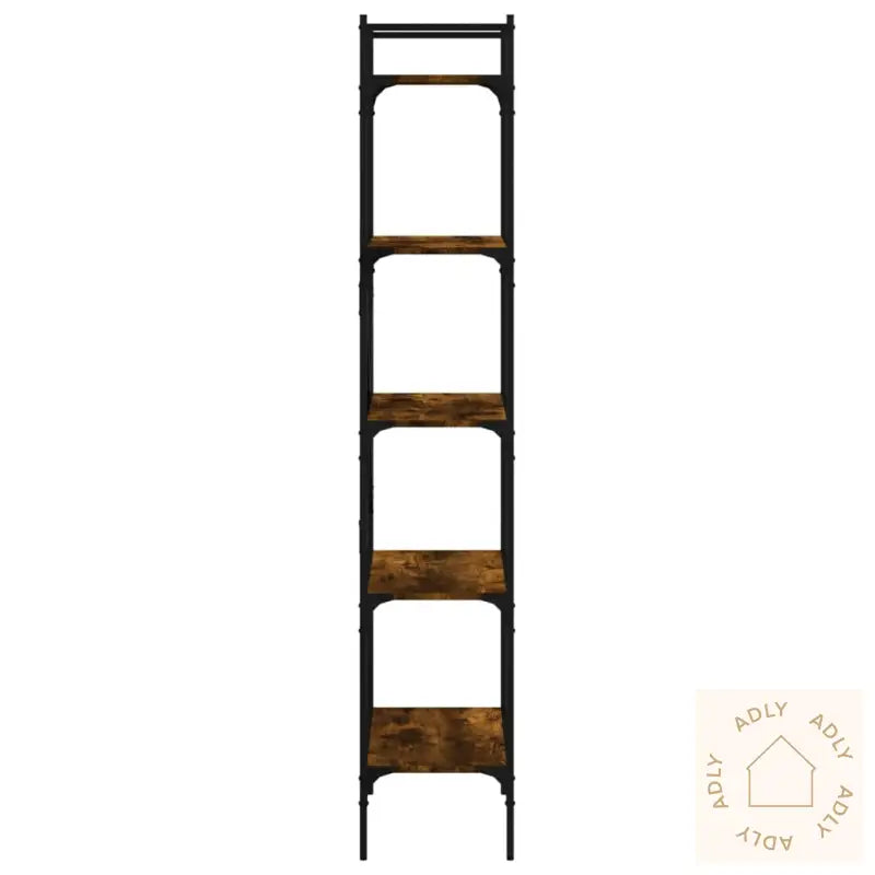 Bokhylle 5 Etasjer Røkt Eik 56X31,5X174 Cm Konstruert Tre